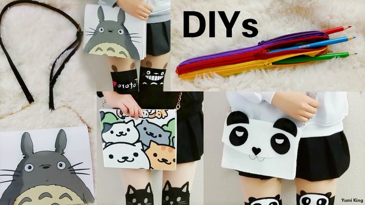3 Creative DIYs:DIY Multiple Zippers Pencil Case:DIY Totoro&Neko Purse Notebook+DIY Panda Purse