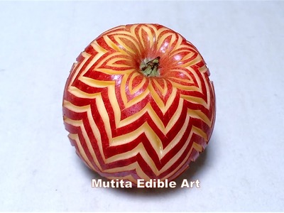 Apple | Repeat Petal Shape Design | Intermediate Lesson 40 | By Mutita Edible Art Of Fruit And Veget