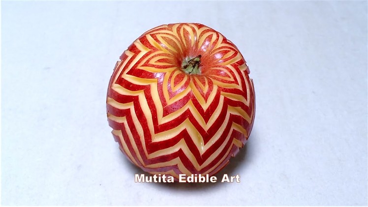 Apple | Repeat Petal Shape Design | Intermediate Lesson 40 | By Mutita Edible Art Of Fruit And Veget