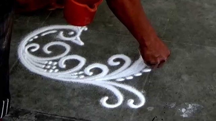 Beautiful Peacock Rangoli How to draw sanskar Bharati Rangoli Diwali Special Rangoli Design