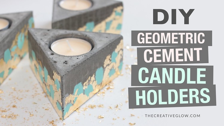 DIY Cement Geometric Candle Holders