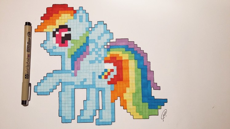 How to draw Little Pony (Rainbow Dash) with Pixels