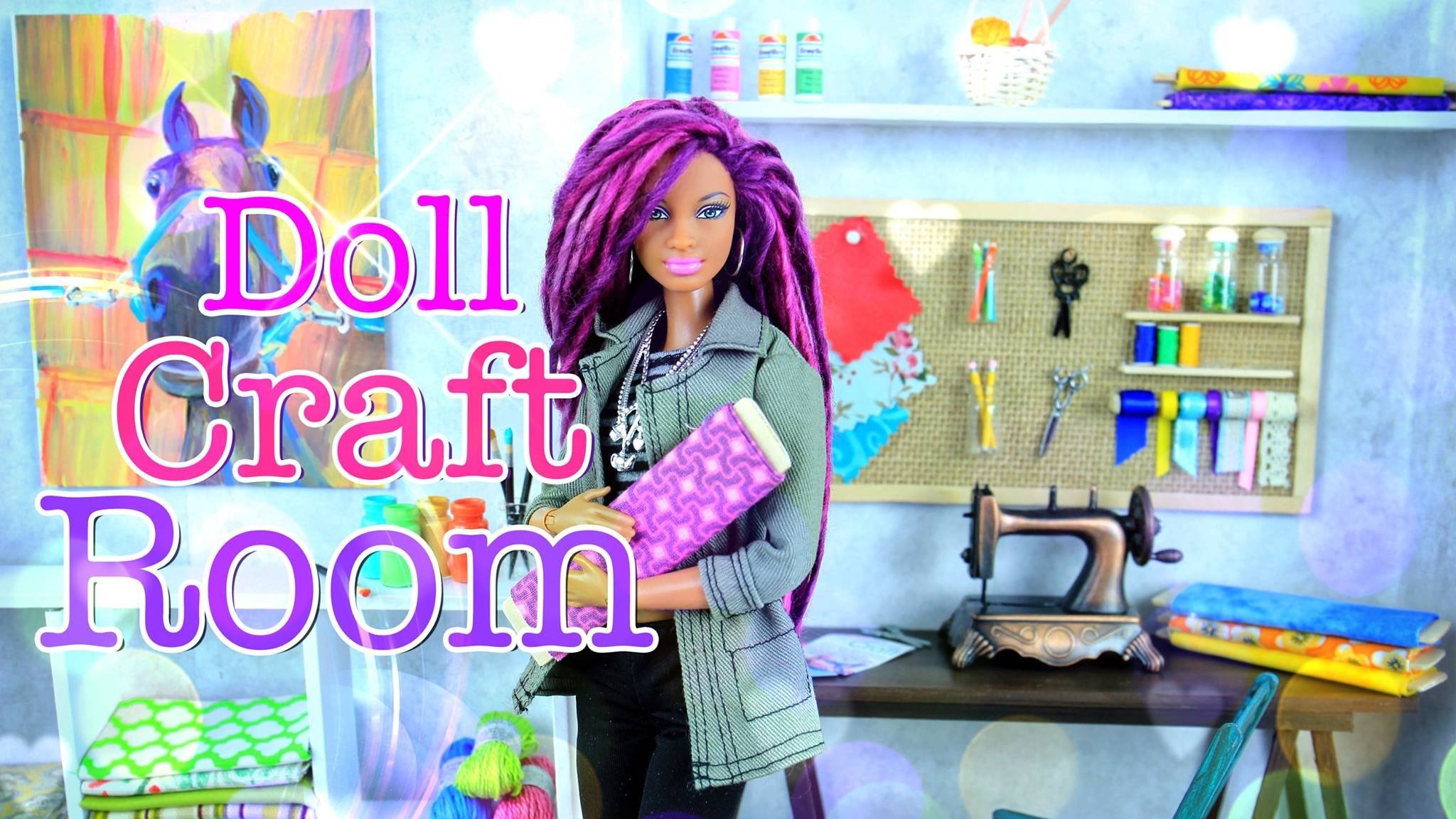 How to Make a Doll Room in a Box: Craft Room - Doll Crafts