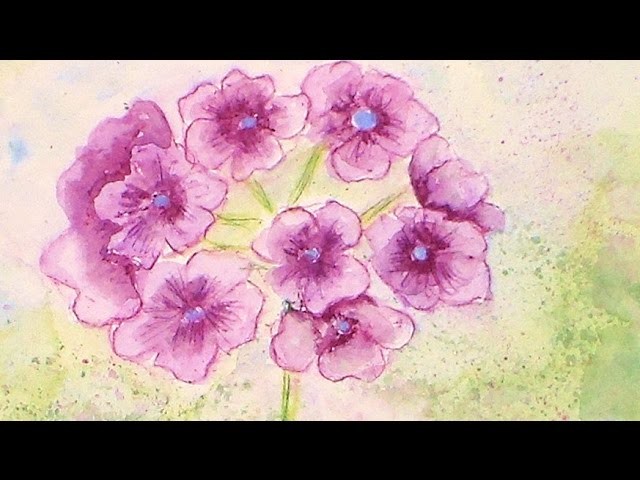 How to Paint a Purple Geranium flower in Watercolor Pencils