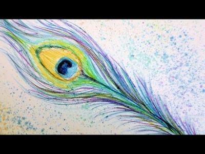 Peacock Feather In Watercolor Pencils