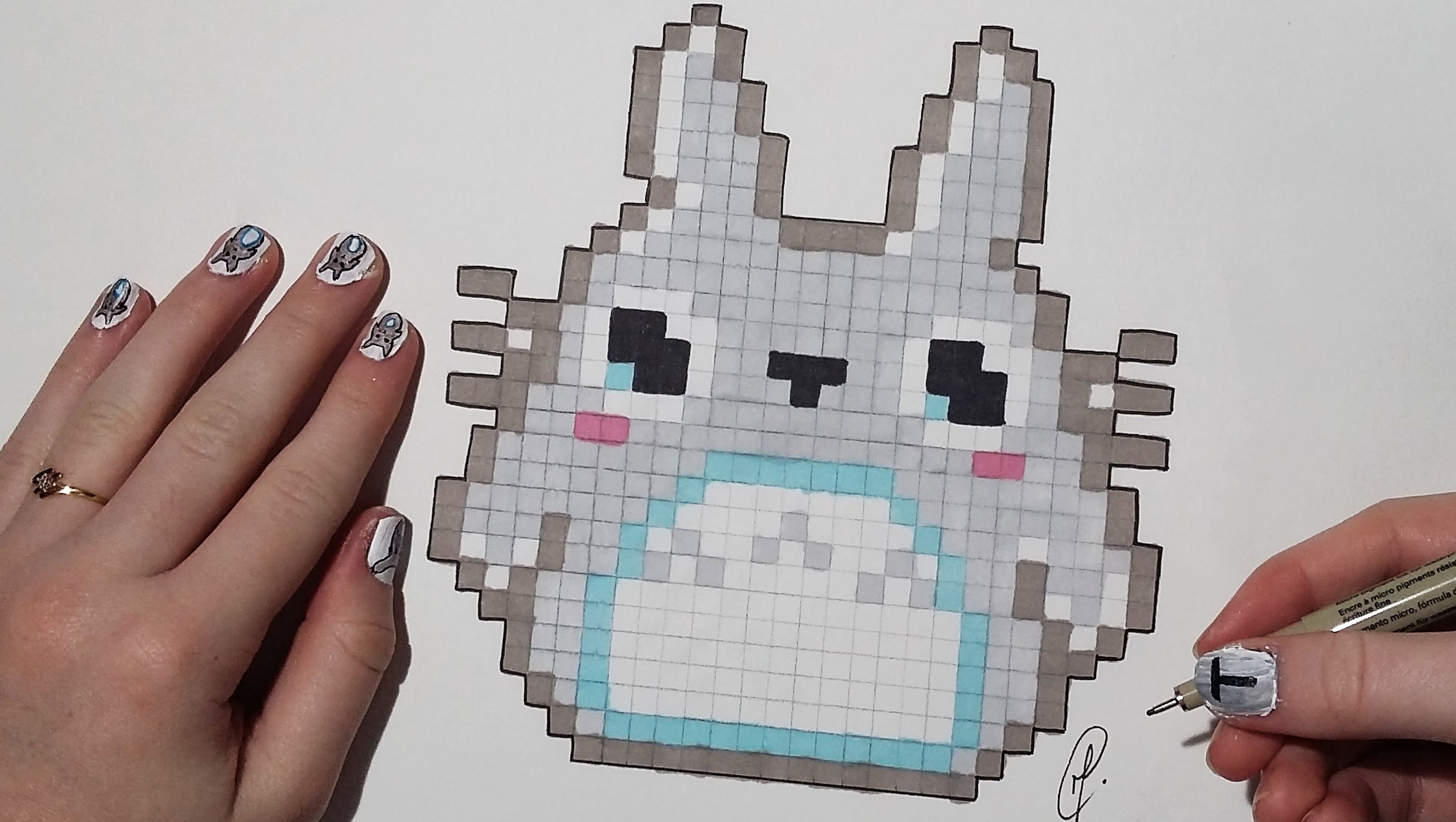 Pixel Art : Kawaii Totoro (Easy)