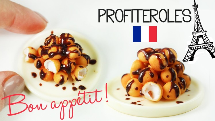 Polymer clay profiteroles TUTORIAL | polymer clay food | french pastry