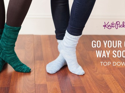 Go Your Own Way Socks Top Down - Full Class