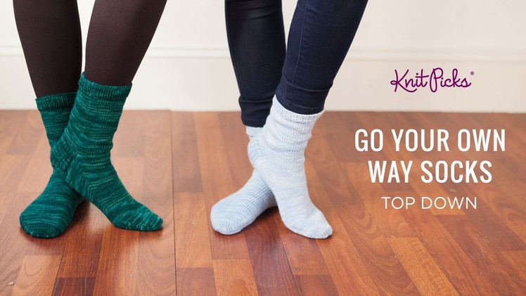 Go Your Own Way Socks Top Down - Full Class