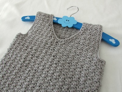 How to crochet a textured v-neck vest tutorial - any size