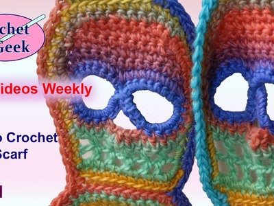 How to Crochet Skull Scarf - Day of the Dead Part 1