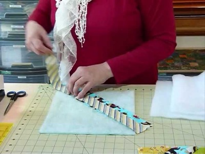How to make a Quilt as you Go block with strips - Quilting Tips & Techniques 071