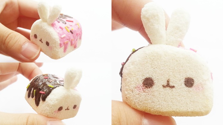 Molang marshmallow squishy tutorial ❣ (using cosmetic sponges)