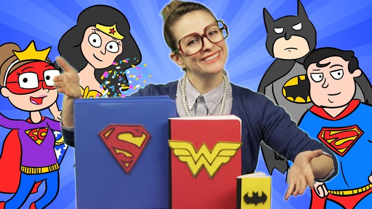 Superhero Notebook Craft - Wonder Woman, Batman & Superman! | A Cool School Craft with Crafty Carol