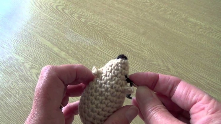 Adding french knot eyes to amigurumi features on toy characters