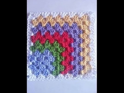 Corner Granny square crochet - Tamil.English