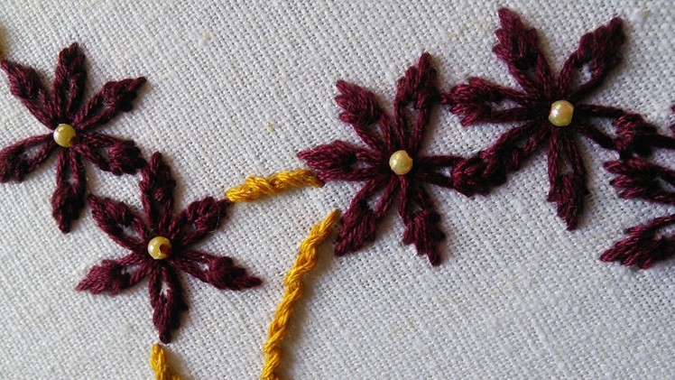 Embroidery Patterns | Lazy Daisy Stitch Flower | HandiWorks #43