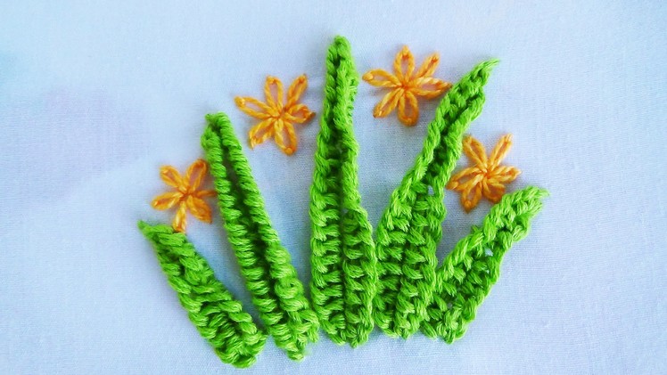 Hand Embroidery: Buttonhole bar leaves
