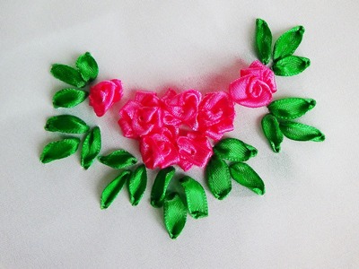 Hand Embroidery: Making Roses with ribbon