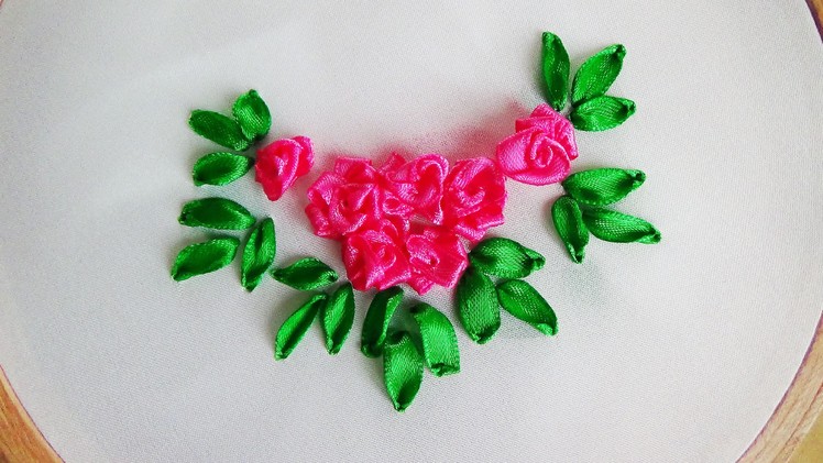 Hand Embroidery: Making Roses with ribbon