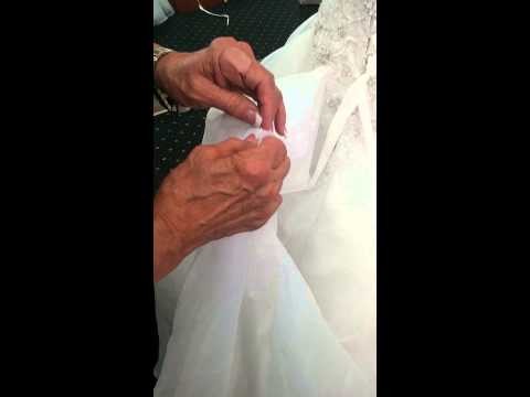 How to do 5 Point Bustle on Wedding Dress