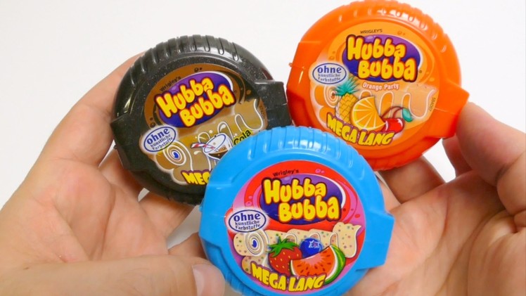 Hubba Bubba Bubble Tape - Mega Long 3x Cola, Orange Party & New Melone Fruit Gum