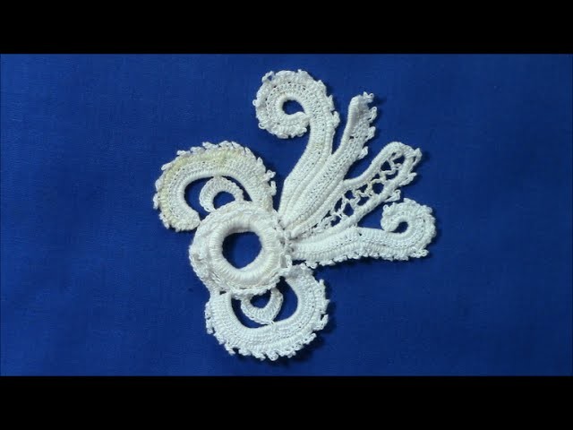 Irish Crochet Lace, A deep border design,flower part 2