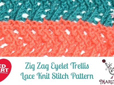 Learn to Knit Zig Zag Eyelet Trellis Lace Knit Stitch Pattern