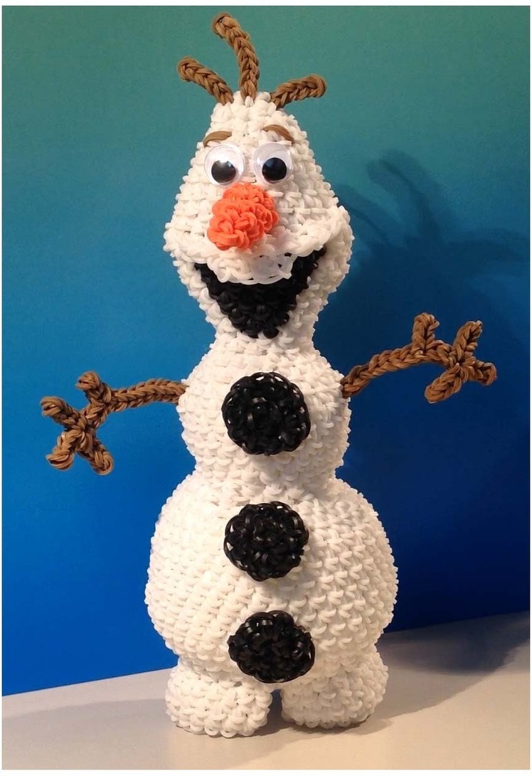 Olaf Loomigurumi Amigurumi Frozen Snowman Part 1 - Rainbow Loom Band Crochet Hook Only Лумигуруми