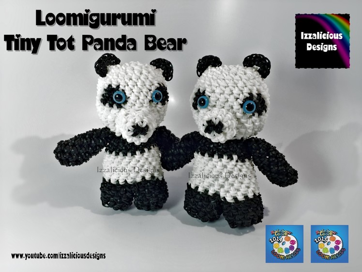 Rainbow Loom Loomigurumi Tiny Tot Panda Bear made w. Rainbow Loom Bands