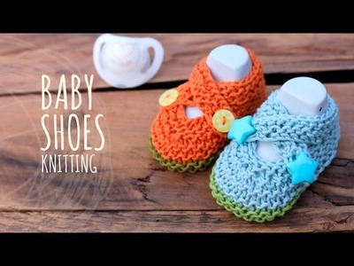 Tutorial Knitting Baby Crossed Shoes
