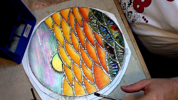 A circular fused glass wall hanging - Part 3