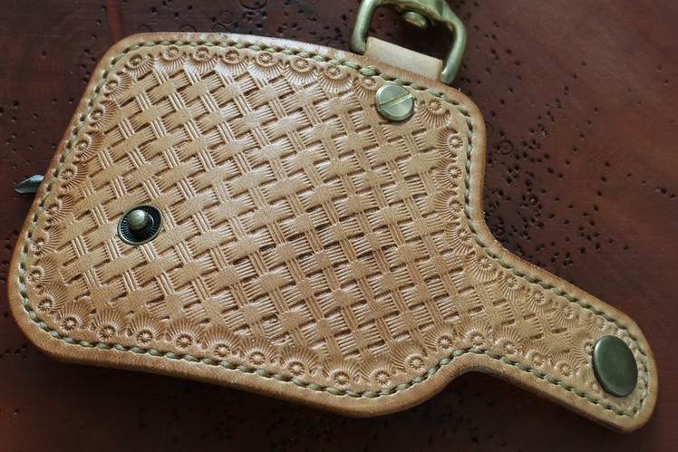 Basketweave leather stamping