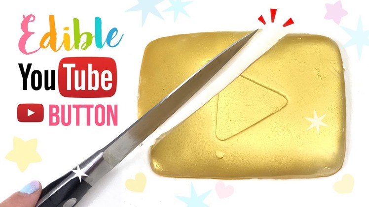 DIY EDIBLE Youtube Play Button!! DIY Jelly Gummy GOLD Play Button!
