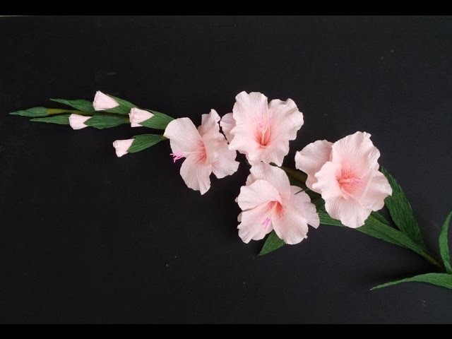 Gladiolus flower. paper flower with crepe paper - craft tutorial