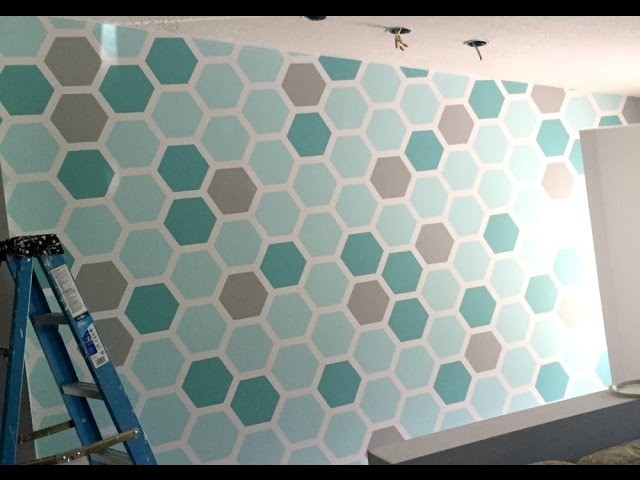 HOW TO:  PAINT A HEXAGON SHAPED HONEYCOMB ACCENT WALL