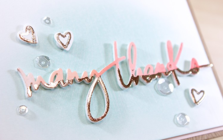 Many Thanks Ombre Dipped Die Cuts - Essentials By Ellen Winter 2016 Release Blog Hop