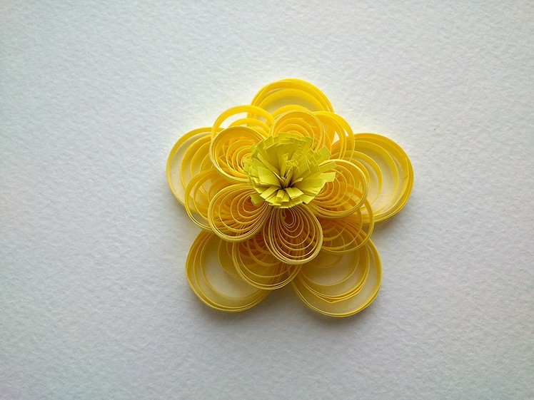 Quilling Flowers Tutorial: make a yellow  beautiful Quilling flower. Paper art Quilling.