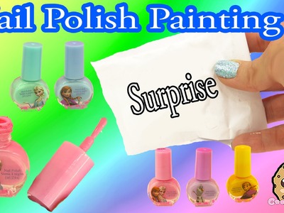 Rainbow Painting with Disney Frozen Nail Polish A Surprise Handmade Blind Bag - Cookieswirlc
