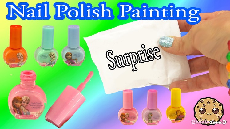Rainbow Painting with Disney Frozen Nail Polish A Surprise Handmade Blind Bag - Cookieswirlc