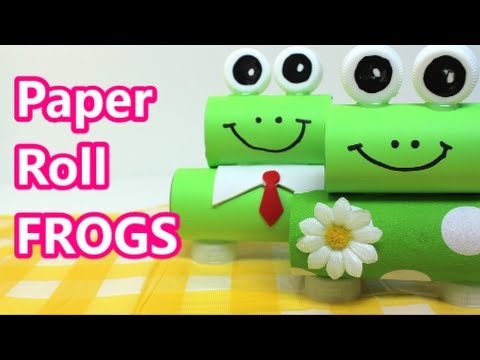 Recycled Art Projects: Cute Paper Roll Frogs Recycled Bottles Crafts