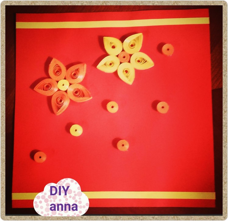 Simple quilling paper card flower DIY ideas decorations tutorial. URADI SAM