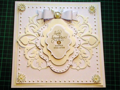 60. Cardmaking Tutorial - Ivory & White Anna Griffin Fretwork Fancy Wedding Card
