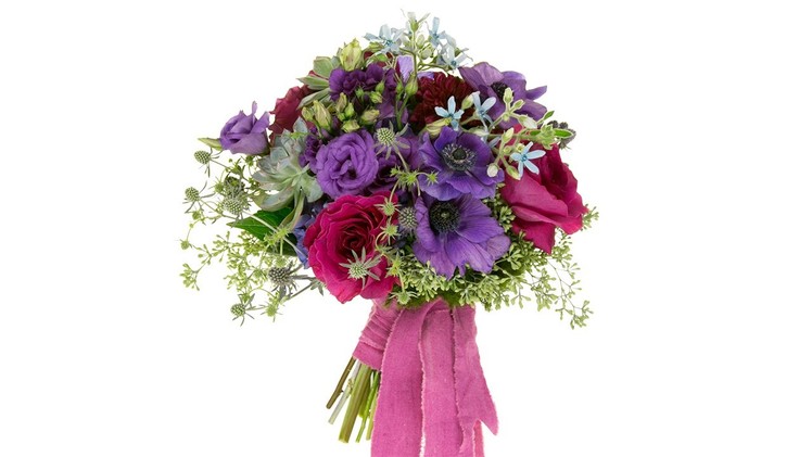 A Bridal Bouquet in Moody Blues
