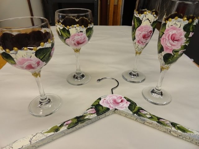 Creating Crackled Rose Painted Wine and Champagne Glasses Video