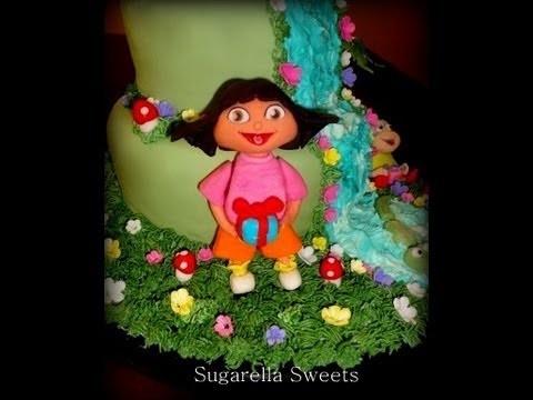 Fondant cake decorating - How to make Dora the explorer
