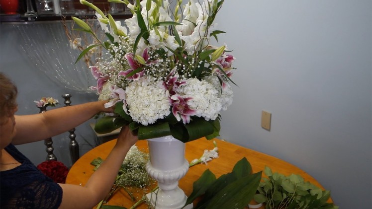 How To Make Tall Flower Arrangement In Urn