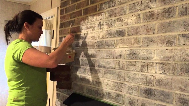 How to Whitewash a Brick Fireplace