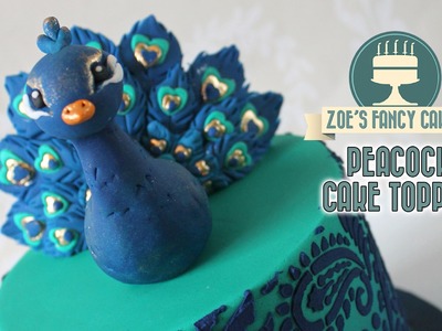 Peacock cake topper model using gum paste