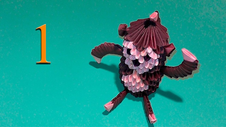 3D origami a Monkey (a Marmoset) tutorial